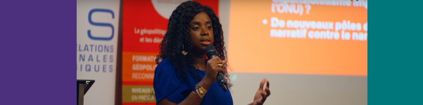 Portrait de Cécile Ondoa Abeng, diplomate et ancienne conseillère d’Emmanuel Macron dans le cadre d’une masterclass exclusive à NEOMA